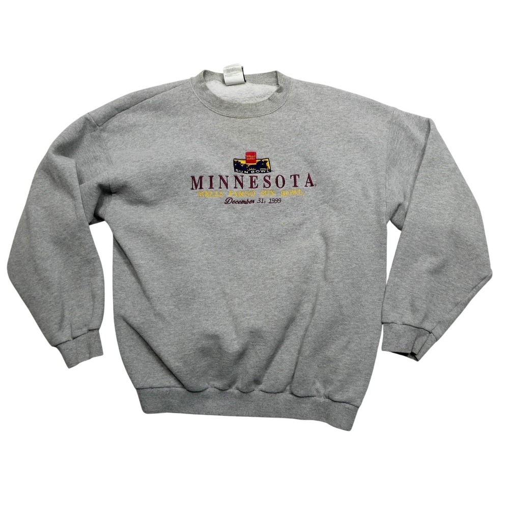 Vintage Minnesota Golden Gophers Sweatshirt Mens Large Gray NCAA‎ Football TSI